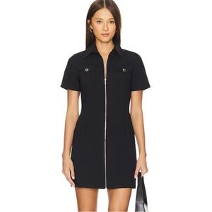 Amanda Uprichard Bianca Black Zip-Up Minidress